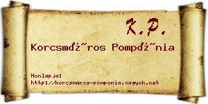 Korcsmáros Pompónia névjegykártya